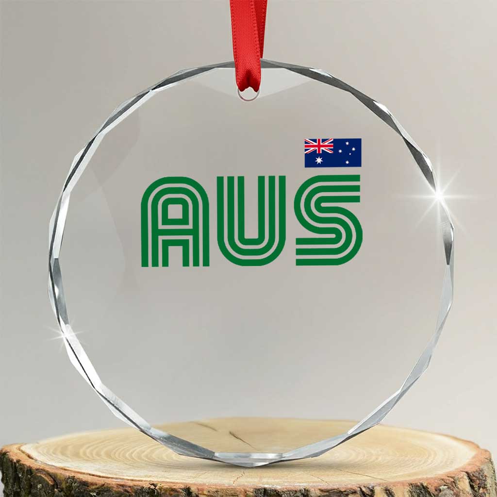 Retro Australia Crystal Glass Ornament AUS Green Australian Flag Country Pride Graphic TS10 Transparent Glass 3'' Circle Print Your Wear
