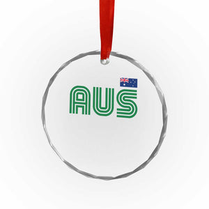 Retro Australia Crystal Glass Ornament AUS Green Australian Flag Country Pride Graphic