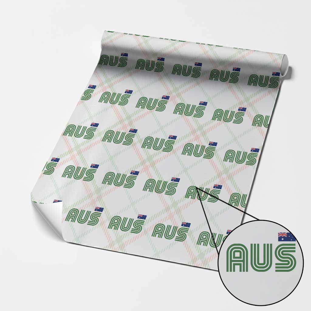 Retro Australia Wrapping Paper Roll AUS Green Australian Flag Country Pride Graphic
