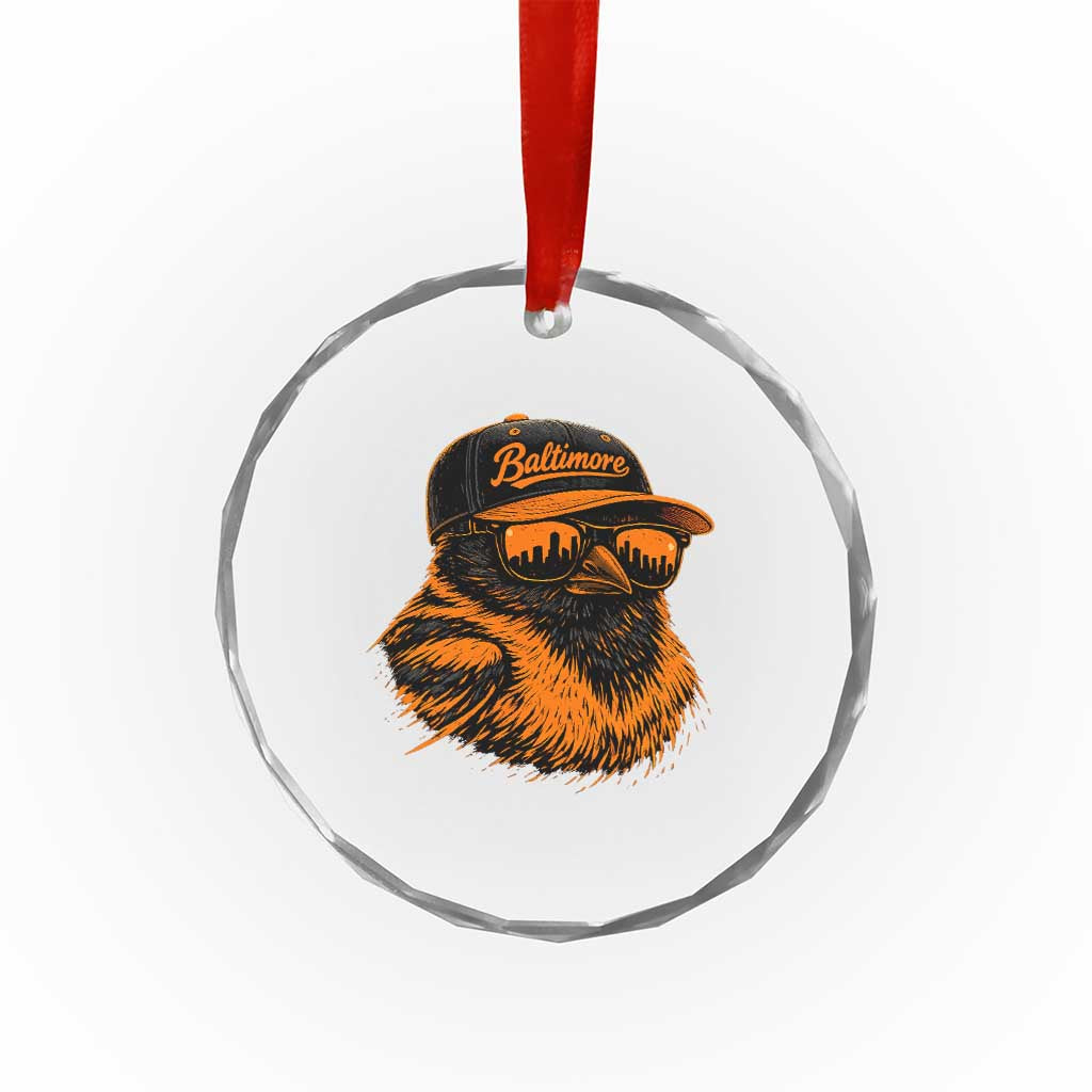 Retro Baltimore Crystal Glass Ornament City Pride Oriole With Sunglasses TS10 Print Your Wear