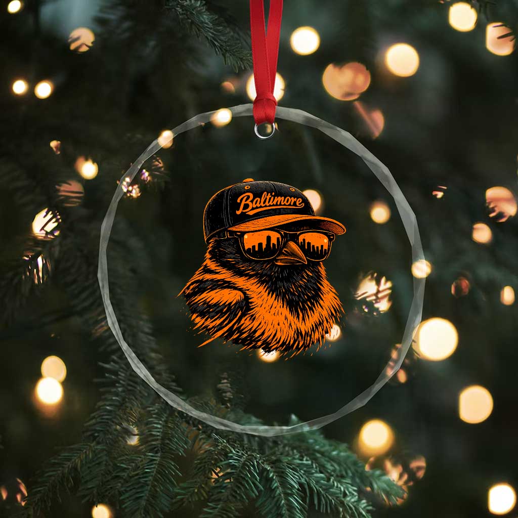 Retro Baltimore Crystal Glass Ornament City Pride Oriole With Sunglasses TS10 Print Your Wear
