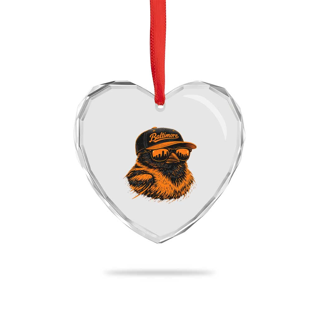 Retro Baltimore Heart Crystal Glass Ornament City Pride Oriole With Sunglasses TS10 Print Your Wear