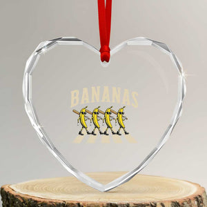 Retro Bananas Parody Heart Crystal Glass Ornament Funny Baseball Player Gift TS12 Transparent Glass 3'' Heart Print Your Wear
