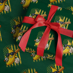 Retro Bananas Wrapping Paper Roll Vintage American Flag Banana Lover TS10 Green Print Your Wear