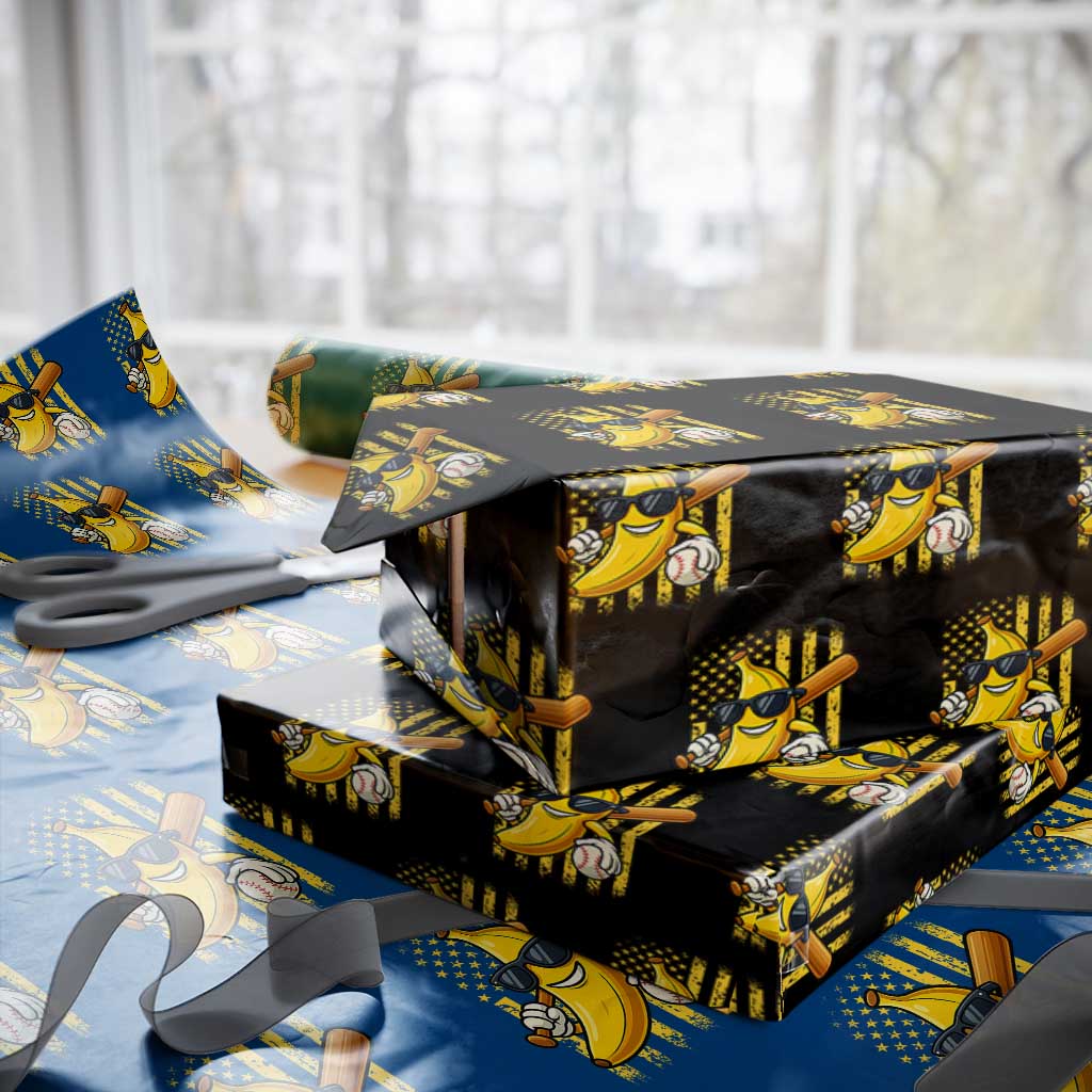 Retro Bananas Wrapping Paper Roll Vintage American Flag Banana Lover TS10 Black Print Your Wear