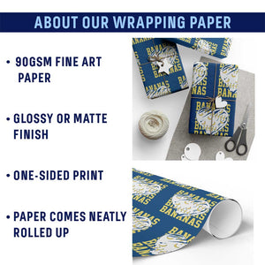 Retro Bananas Wrapping Paper Roll Vintage Baseball Heart Graphic Game Day Gifts TS10 Print Your Wear
