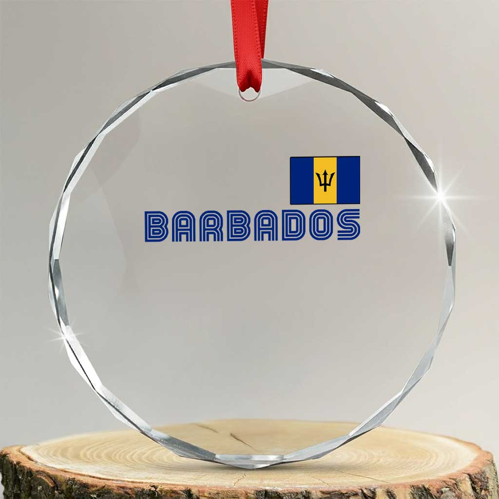 Retro Barbados Crystal Glass Ornament Vintage Barbadian Souvenir Caribbean Island Pride Heritage Gift TS10 Transparent Glass 3'' Circle Print Your Wear