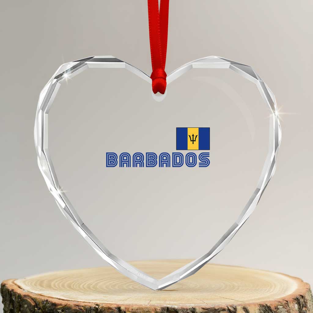 Retro Barbados Heart Crystal Glass Ornament Vintage Barbadian Souvenir Caribbean Island Pride Heritage Gift TS10 Transparent Glass 3'' Heart Print Your Wear
