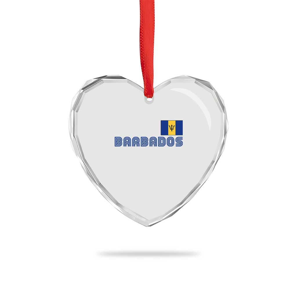 Retro Barbados Heart Crystal Glass Ornament Vintage Barbadian Souvenir Caribbean Island Pride Heritage Gift TS10 Print Your Wear