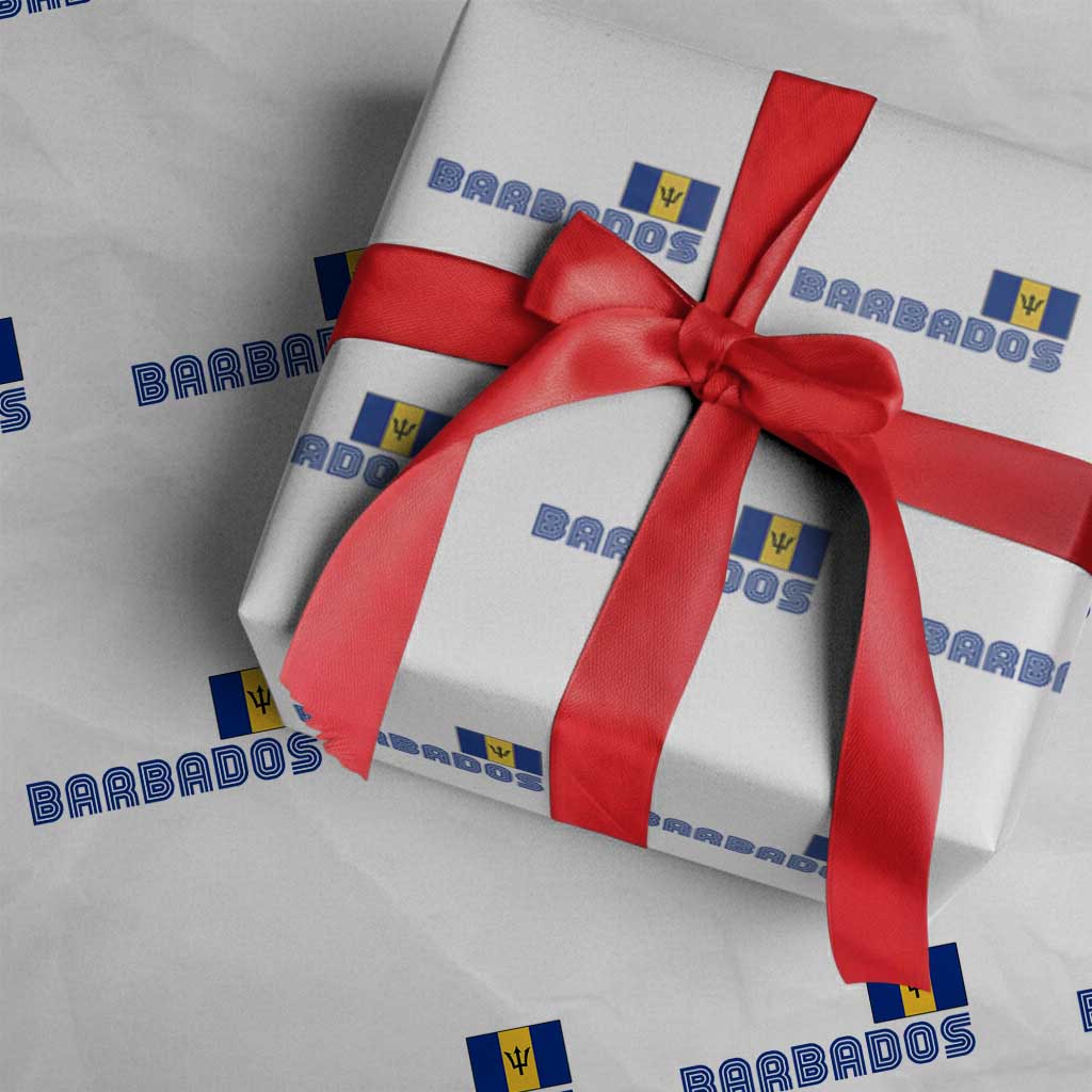 Retro Barbados Wrapping Paper Roll Vintage Barbadian Souvenir Caribbean Island Pride Heritage Gift TS10 White Print Your Wear