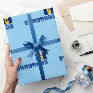 Retro Barbados Wrapping Paper Roll Vintage Barbadian Souvenir Caribbean Island Pride Heritage Gift TS10 Light Blue Print Your Wear