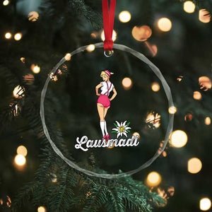 Retro Bavarian Pin Up Girl Lausmadl Crystal Glass Ornament Oktoberfest Edelweiss Flower TS02 Print Your Wear