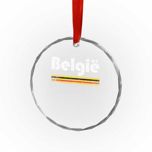Retro Belgie Belgium Flag Distressed Graphic in Dutch Crystal Glass Ornament Proud Belgian Heritage and Country Roots Pride Gift TS02 Print Your Wear