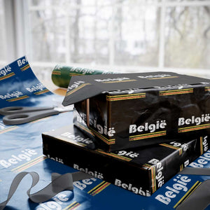 Retro Belgie Belgium Flag Distressed Graphic in Dutch Wrapping Paper Roll Proud Belgian Heritage and Country Roots Pride Gift TS02 Black Print Your Wear