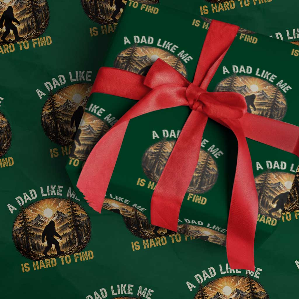 Retro Bigfoot Dad Like Me Is Hard To Find Wrapping Paper Roll Sasquatch Gift for Outdoorsy Fathers Myth Seekers
