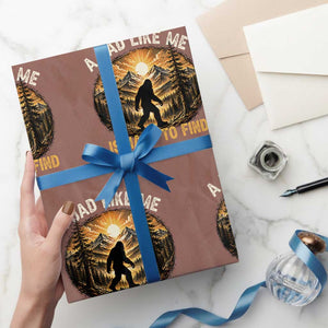 Retro Bigfoot Dad Like Me Is Hard To Find Wrapping Paper Roll Sasquatch Gift for Outdoorsy Fathers Myth Seekers