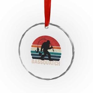 Retro Bigfoot Fishing Crystal Glass Ornament Funny Retro Sasquatch Bassquatch Fisherman TS10 Print Your Wear