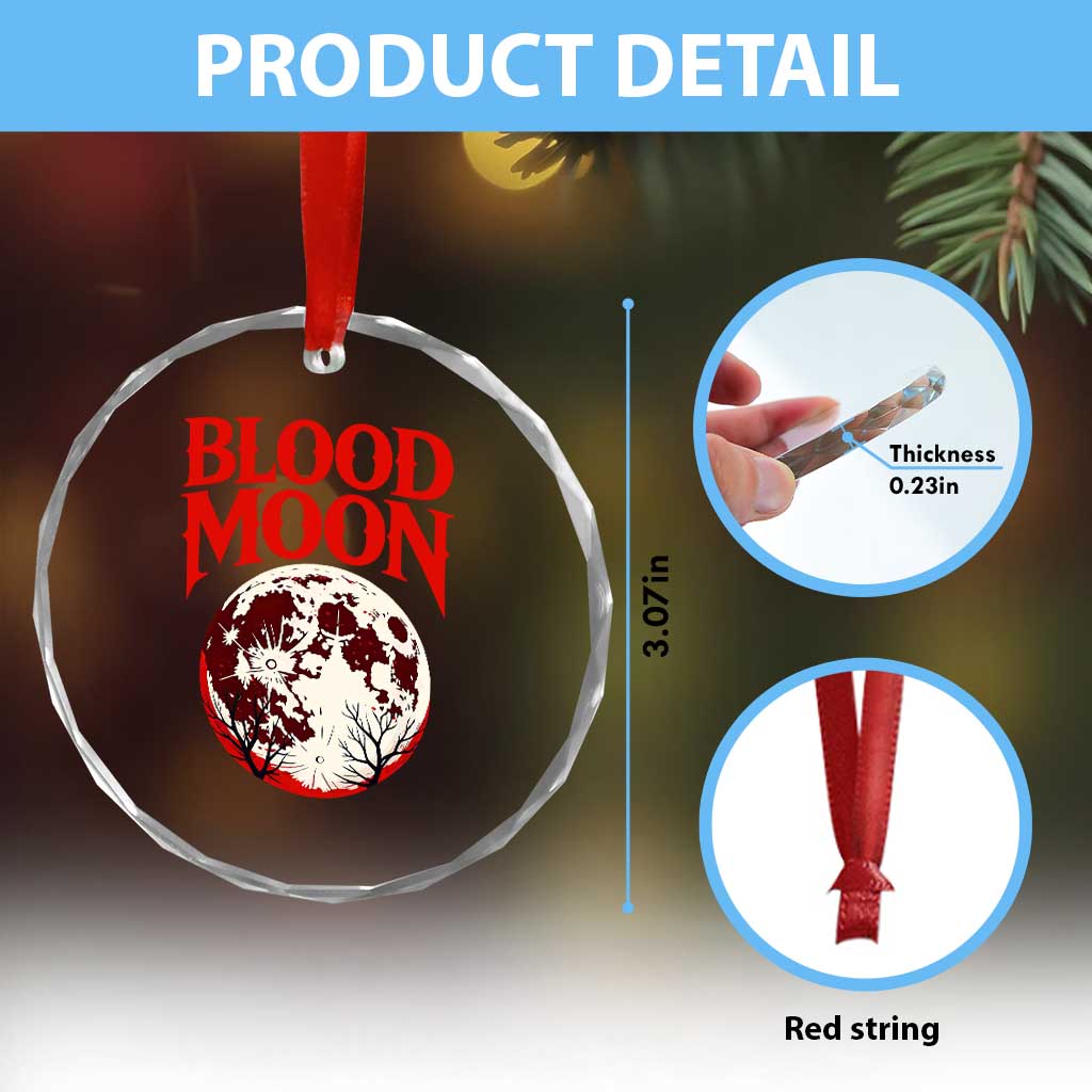 Retro Blood Moon Graphic Crystal Glass Ornament Mystic Celestial Gothic Astronomy Art TS02 Print Your Wear