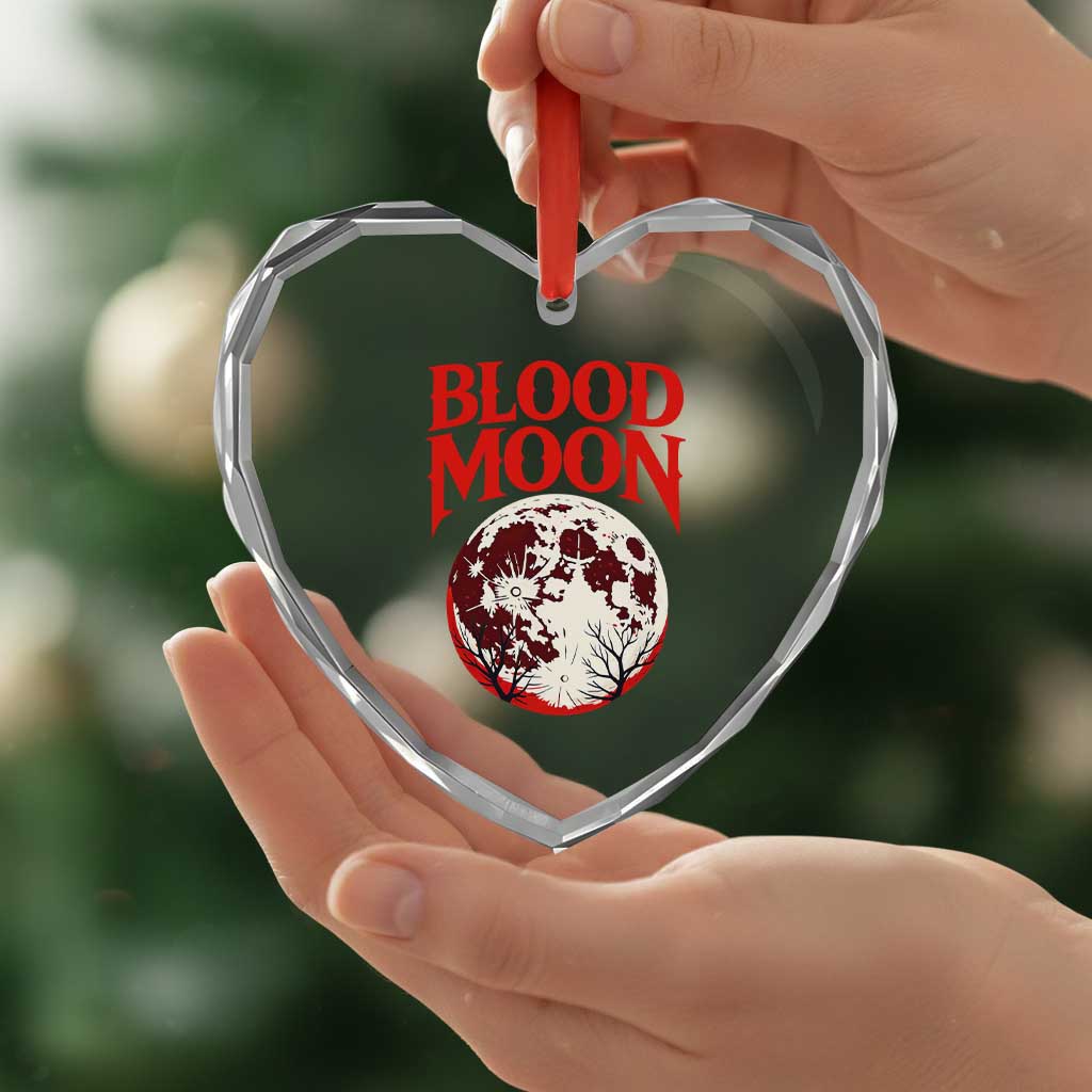 Retro Blood Moon Graphic Heart Crystal Glass Ornament Mystic Celestial Gothic Astronomy Art TS02 Print Your Wear