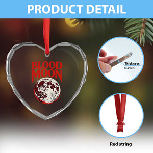 Retro Blood Moon Graphic Heart Crystal Glass Ornament Mystic Celestial Gothic Astronomy Art TS02 Print Your Wear