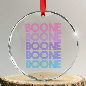 Retro Boone Name Lover Neon Gradient Typography Crystal Glass Ornament