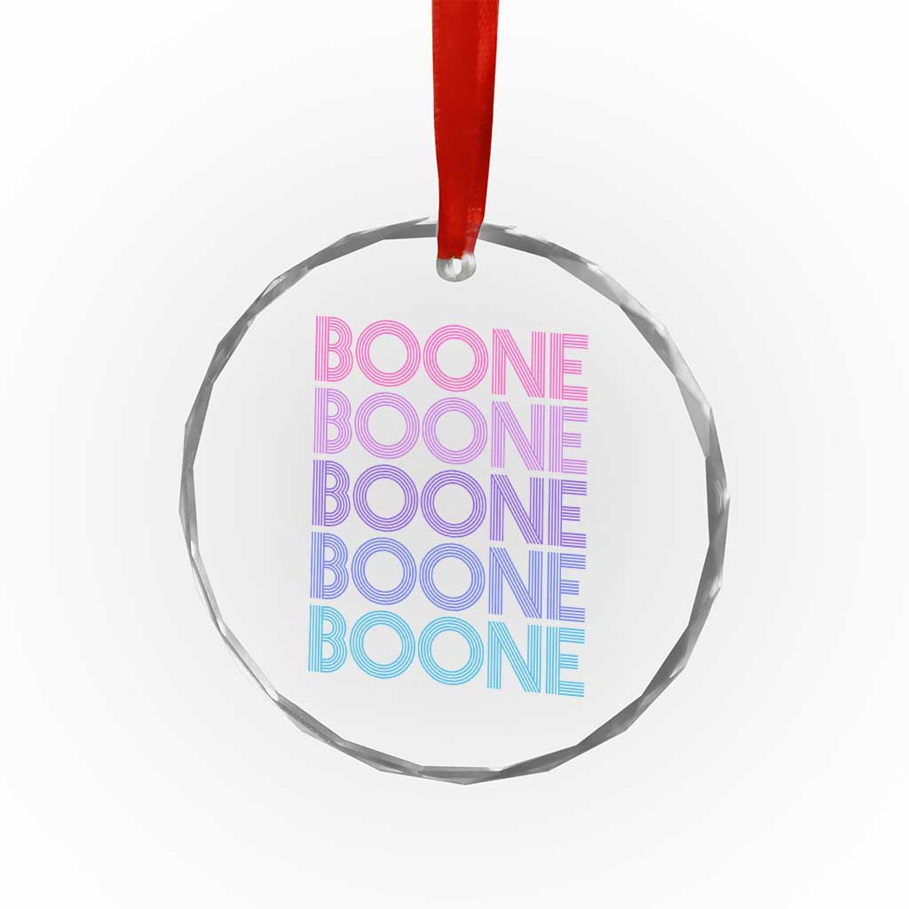 Retro Boone Name Lover Neon Gradient Typography Crystal Glass Ornament