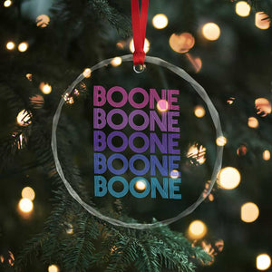 Retro Boone Name Lover Neon Gradient Typography Crystal Glass Ornament