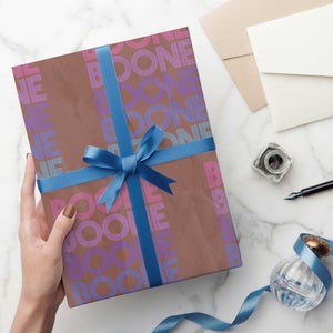 Retro Boone Name Lover Neon Gradient Typography Wrapping Paper Roll