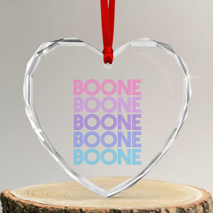 Retro Boone Name Lover Neon Gradient Typography Heart Crystal Glass Ornament