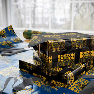 Retro Boston Ice Hockey Wrapping Paper Roll Fear The Bear TS10 Black Print Your Wear