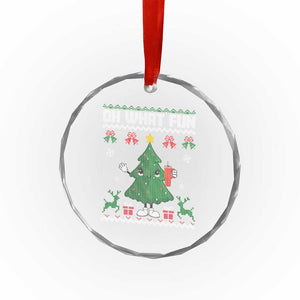 Retro Boujee Xmas Tree Crystal Glass Ornament Oh What Fun TS02 Print Your Wear