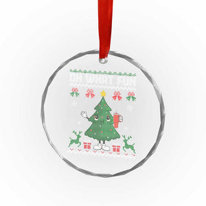 Retro Boujee Xmas Tree Crystal Glass Ornament Oh What Fun TS02 Print Your Wear