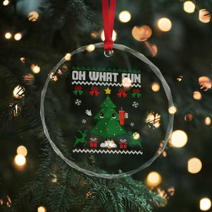 Retro Boujee Xmas Tree Crystal Glass Ornament Oh What Fun TS02 Print Your Wear