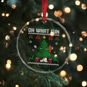 Retro Boujee Xmas Tree Crystal Glass Ornament Oh What Fun TS02 Print Your Wear