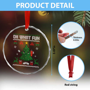 Retro Boujee Xmas Tree Crystal Glass Ornament Oh What Fun TS02 Print Your Wear