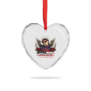Retro Bowl Cut Music Icon Angel Wings Rest In Peace Heart Crystal Glass Ornament American Flag Memorial 1993 2026 Pop Culture Fan