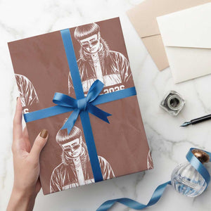 Retro Bowl Cut Music Icon Rip Memorial Wrapping Paper Roll 1993 2026 Internet Meme Pop Culture Fan