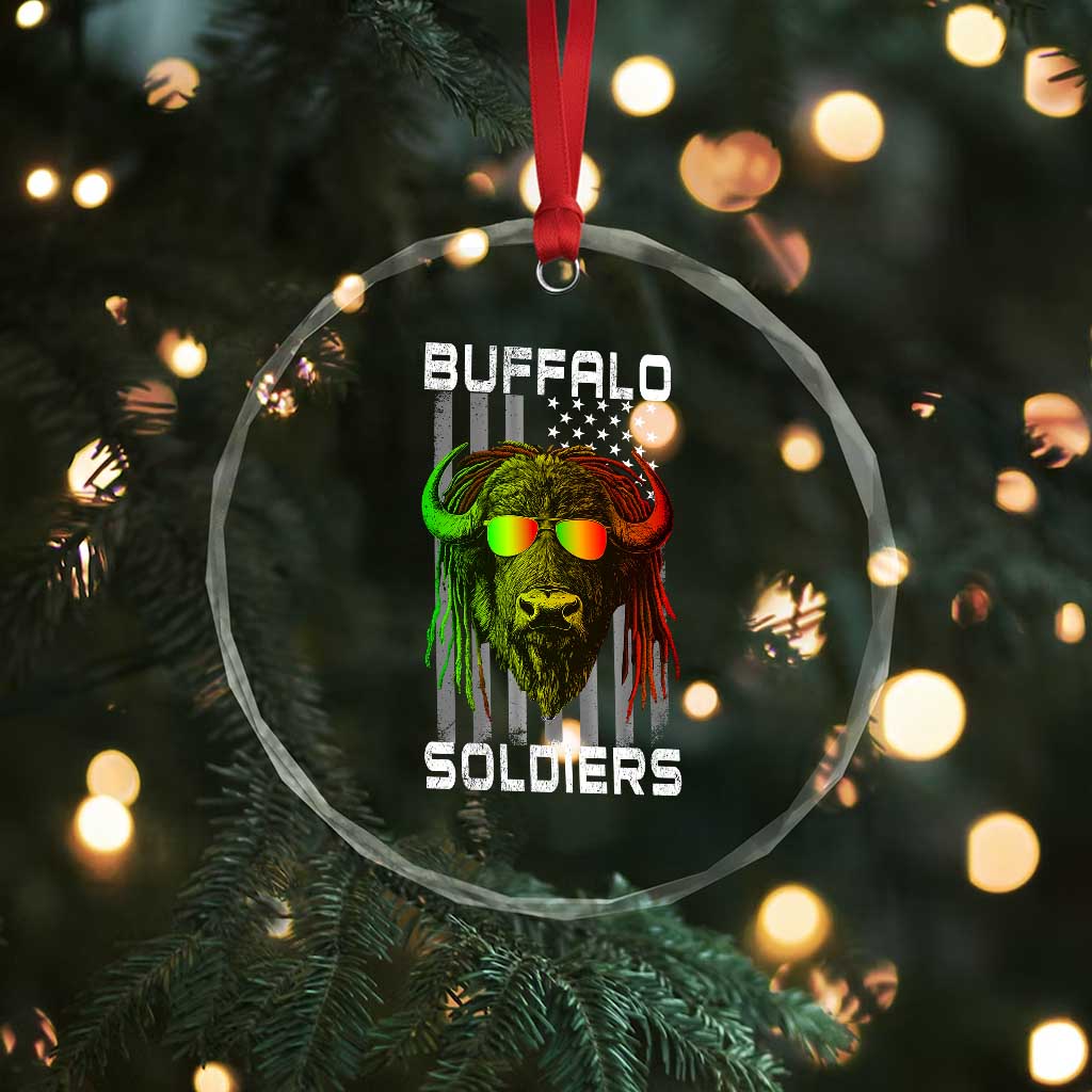 Retro Buffalo Soldiers Crystal Glass Ornament 9th and 10th Cavalry African American Heros USA Flag TS10 Print Your Wear