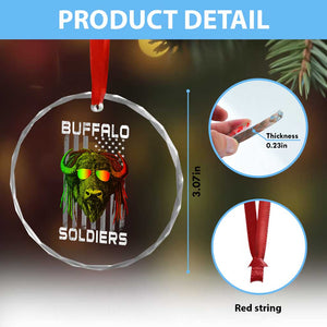 Retro Buffalo Soldiers Crystal Glass Ornament 9th and 10th Cavalry African American Heros USA Flag TS10 Print Your Wear