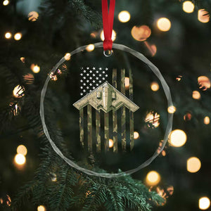 Retro Camo B2 Spirit Crystal Glass Ornament B-2 Bomber Stealth Aircraft Camouflage US Flag Patriotic TS10 Print Your Wear