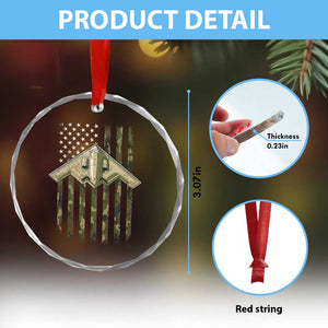 Retro Camo B2 Spirit Crystal Glass Ornament B-2 Bomber Stealth Aircraft Camouflage US Flag Patriotic TS10 Print Your Wear