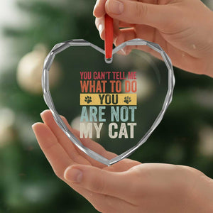 Retro Cat Lovers Heart Crystal Glass Ornament You Cant Tell Me What To Do Youre Not My Cat Paw Print TS10 Print Your Wear