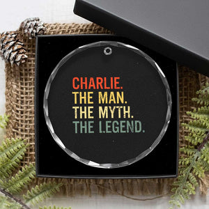 Retro Charlie The Man The Myth The Legend Crystal Glass Ornament TS10 Print Your Wear