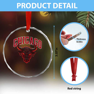 Retro Chicago Crystal Glass Ornament Bulls Mascot Team Spirit Vintage Basketball Fan TS10 Print Your Wear