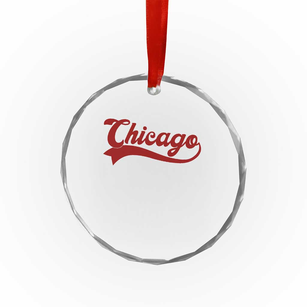 Retro Chicago Crystal Glass Ornament Varsity Script Vintage Sports Jersey Style 80s 90s TS10 Print Your Wear