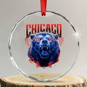 Retro Chicago Crystal Glass Ornament Vintage Cub Bootleg Graphic Baseball Fans TS10 Transparent Glass 3'' Circle Print Your Wear