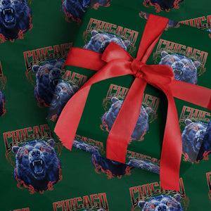 Retro Chicago Wrapping Paper Roll Vintage Cub Bootleg Graphic Baseball Fans TS10 Green Print Your Wear
