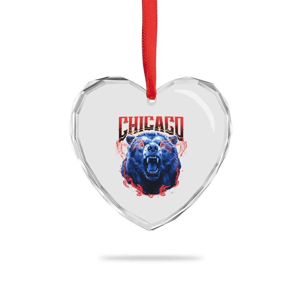 Retro Chicago Heart Crystal Glass Ornament Vintage Cub Bootleg Graphic Baseball Fans TS10 Print Your Wear