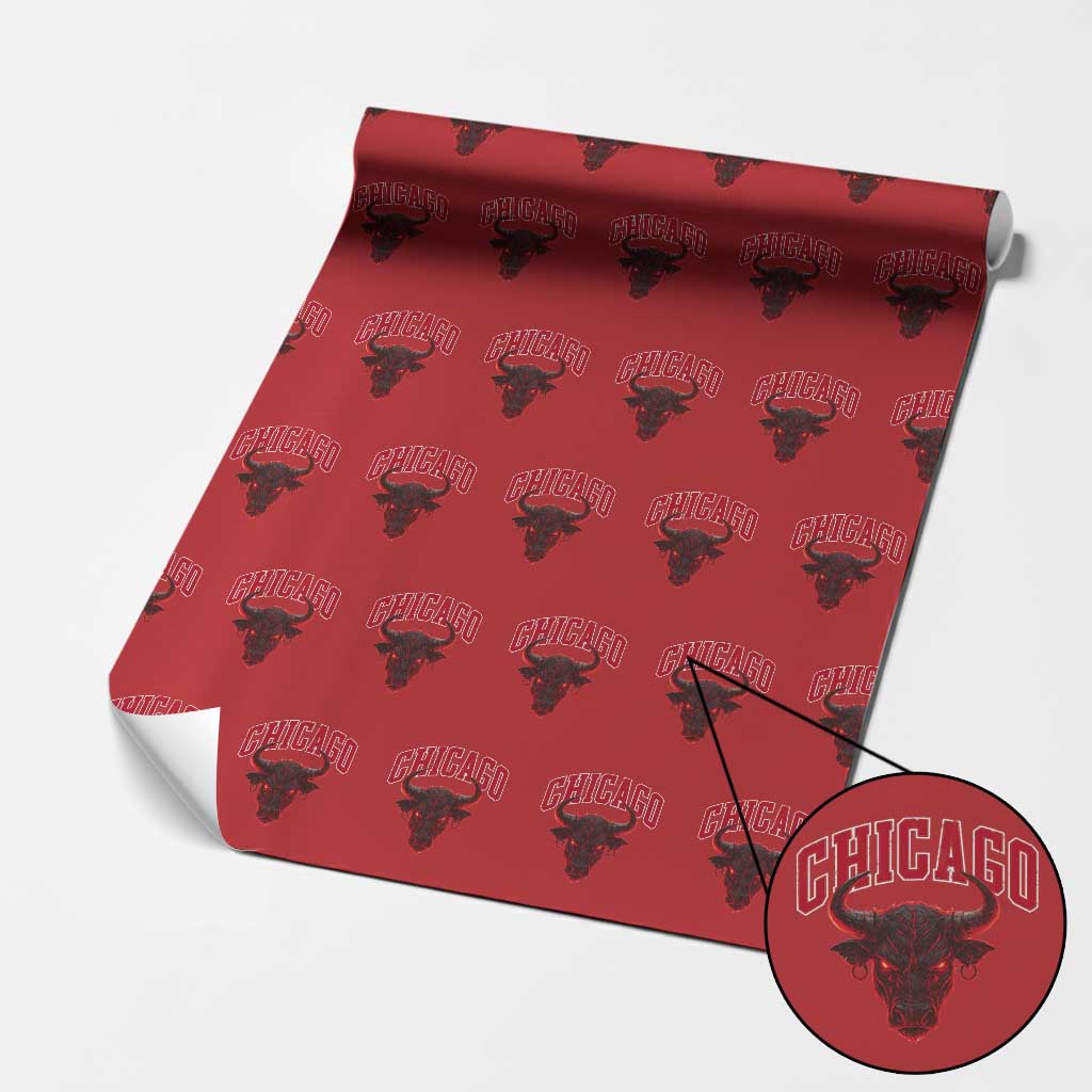 Retro Chicago Wrapping Paper Roll Bulls Mascot Team Spirit Vintage Basketball Fan TS10 Red Print Your Wear