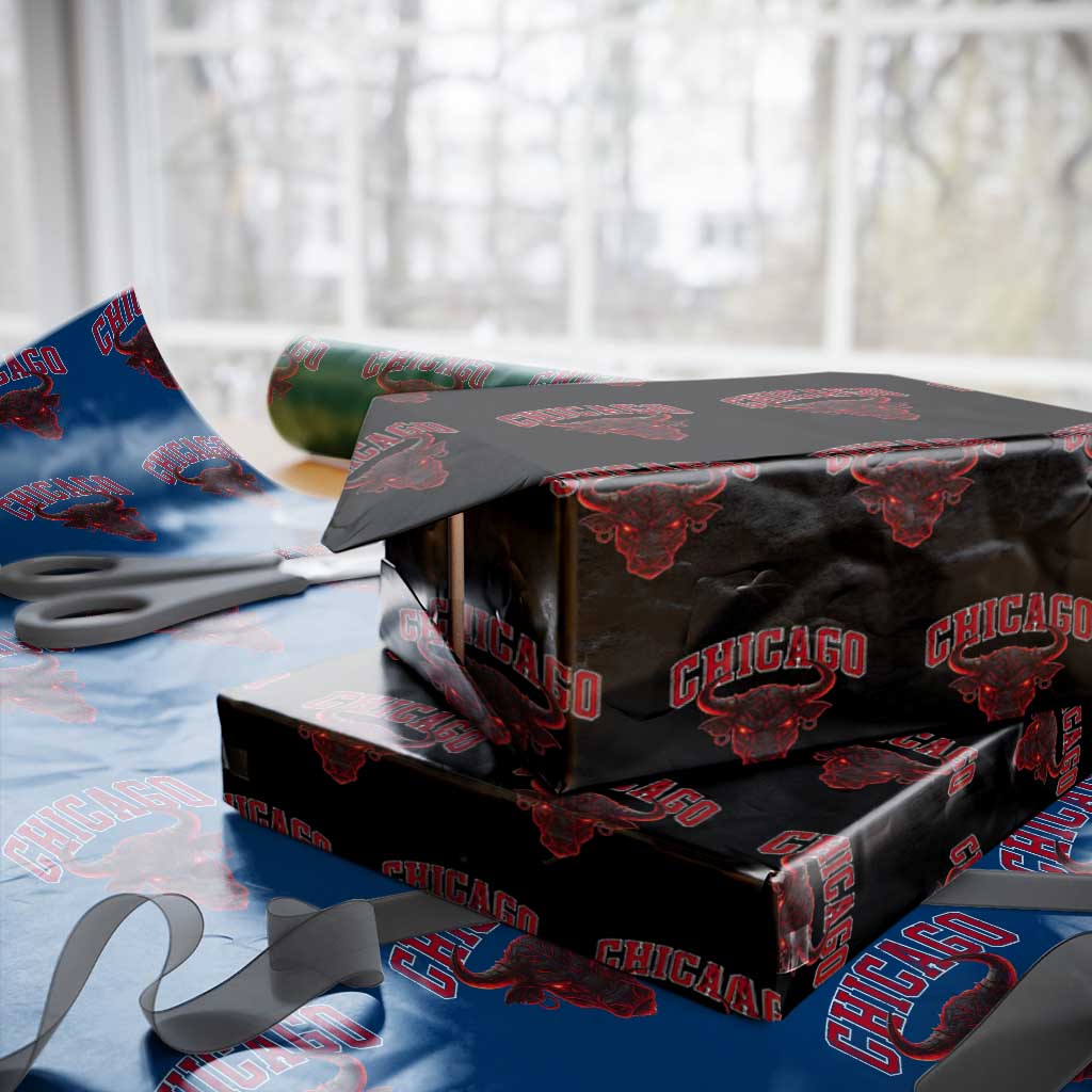 Retro Chicago Wrapping Paper Roll Bulls Mascot Team Spirit Vintage Basketball Fan TS10 Black Print Your Wear
